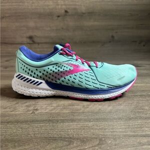 Brooks GTS 21 Women’s Running Shoes Teal Pink Purple Size 11